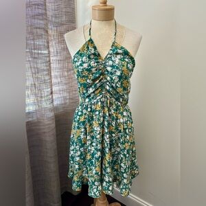 Jessica Simpson Floral Halter Aline Dress M